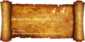Andorka Adorján névjegykártya